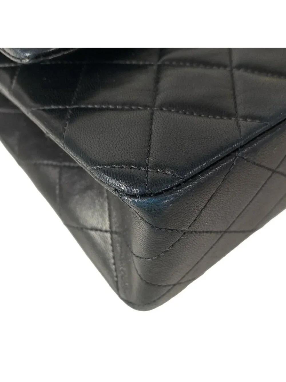 Chanel Shoulder Bag Double Flap Quilted Black Gold Chain Lambskin